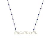Collier  message personnalis chainette perles