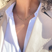 Collier chainette perles personnalisé 1 à 4 coeurs 